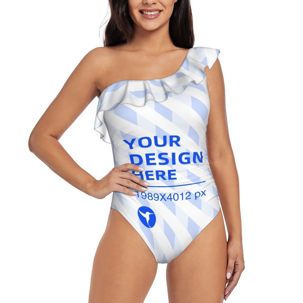 Maillot de bain asymétrique à volants