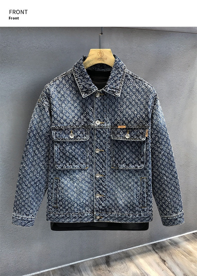 Men's Cat's Paw Fashion Special-interest High-end Denim Coat