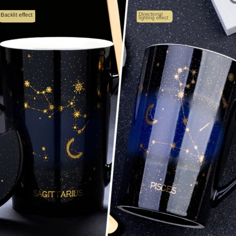 Creative Mugs With Spoon 12 Constellations