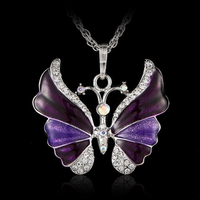 Collier papillon coloré