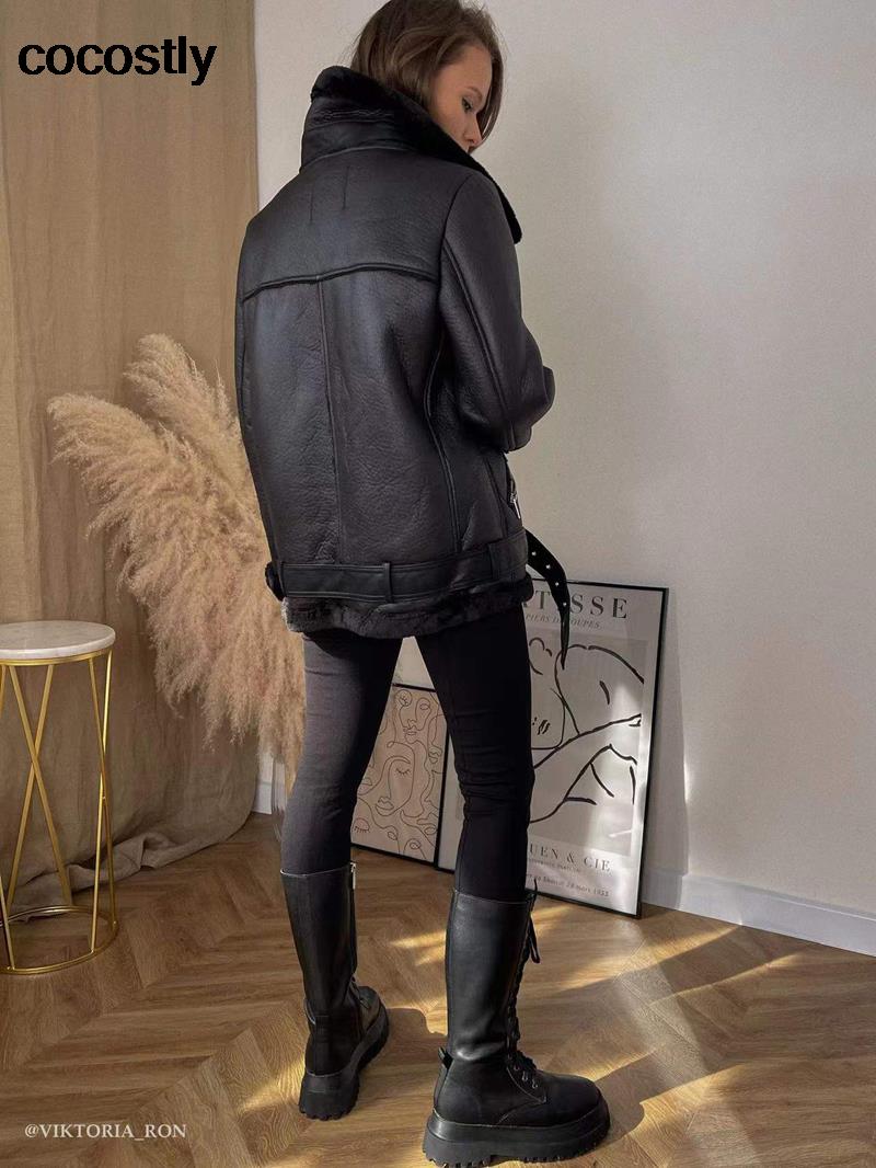 Faux Leather Coat