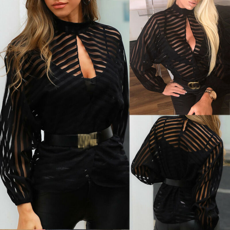 Blouse met netmouwen van mesh