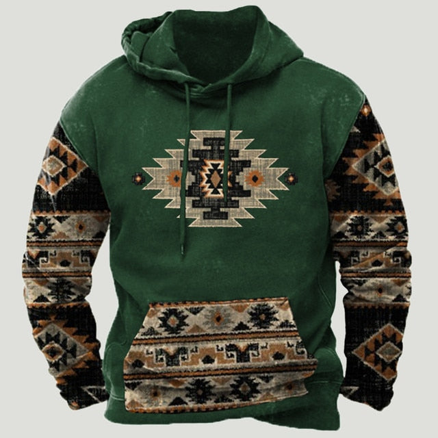 Westerse Azteekse patchwork hoodie