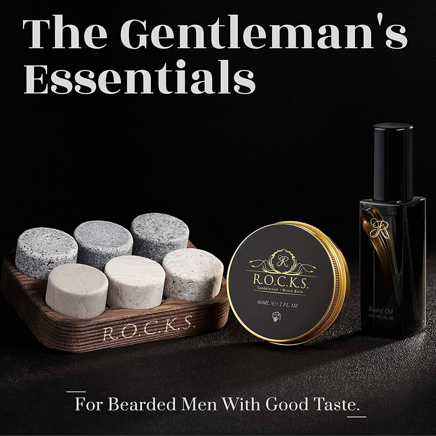 The Gentleman's Essentials - Whiskey Stones &amp; Grooming Kit-cadeauset