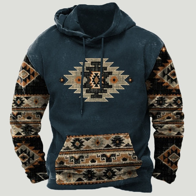 Westerse Azteekse patchwork hoodie