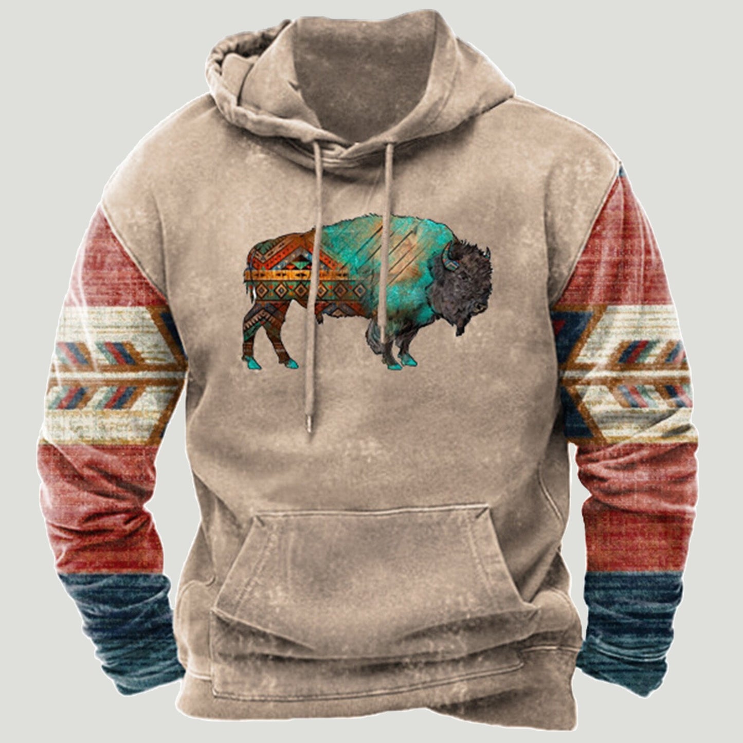 Westerse Azteekse patchwork hoodie