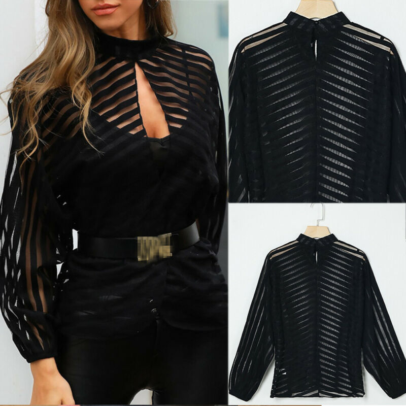 Blouse met netmouwen van mesh