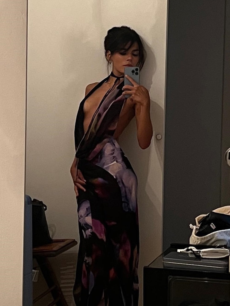 Rugloze sexy maxi-jurk