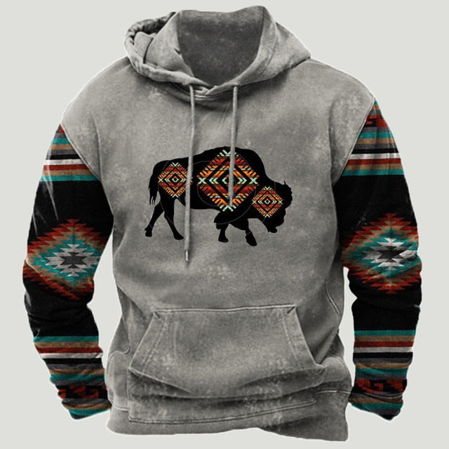 Westerse Azteekse patchwork hoodie