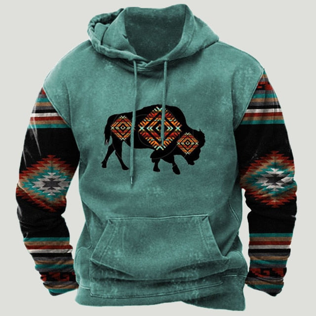 Westerse Azteekse patchwork hoodie