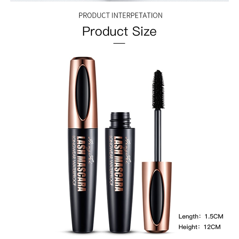 Silk Fiber Waterproof and Easy to Dry Mascara 4D