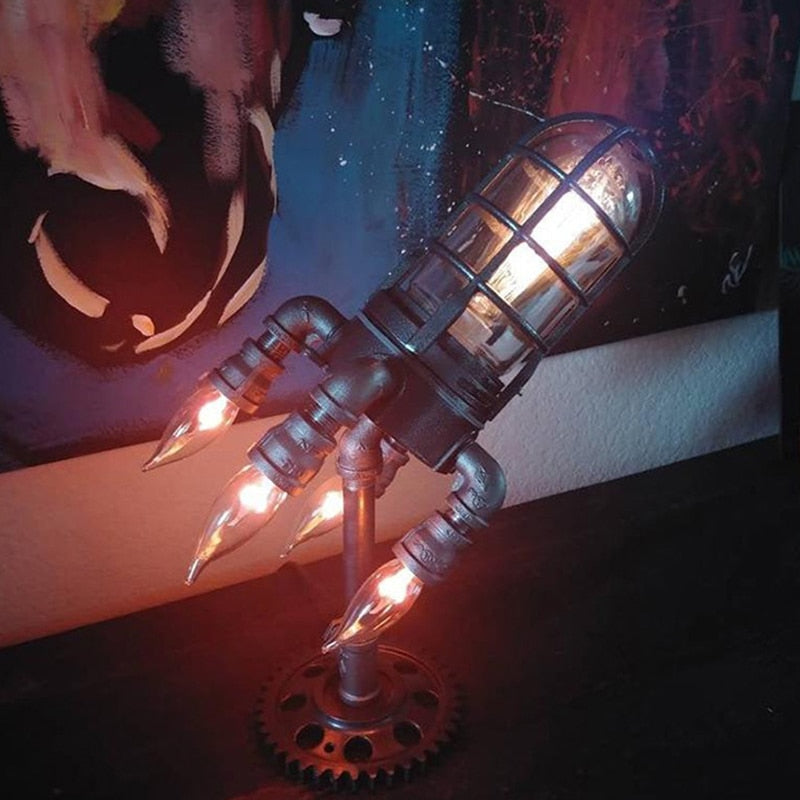 Lampe de Table Fusée Steampunk Vintage