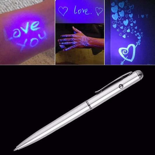 Stylo à bille à lumière UV avec encre invisible