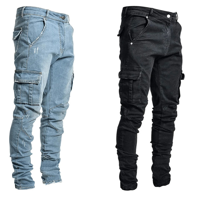 Jean cargo multi-poches