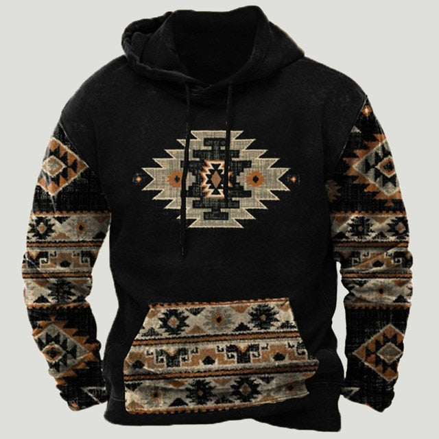 Westerse Azteekse patchwork hoodie