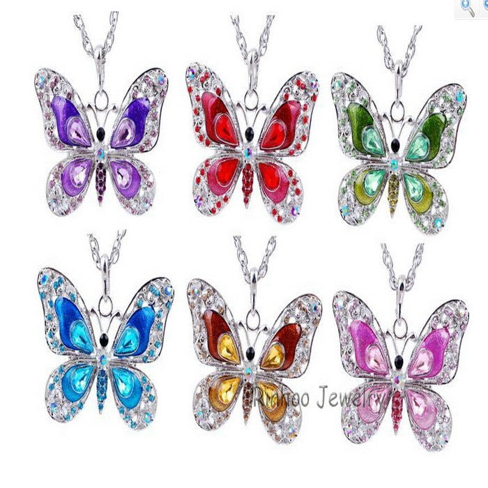 Collier papillon coloré