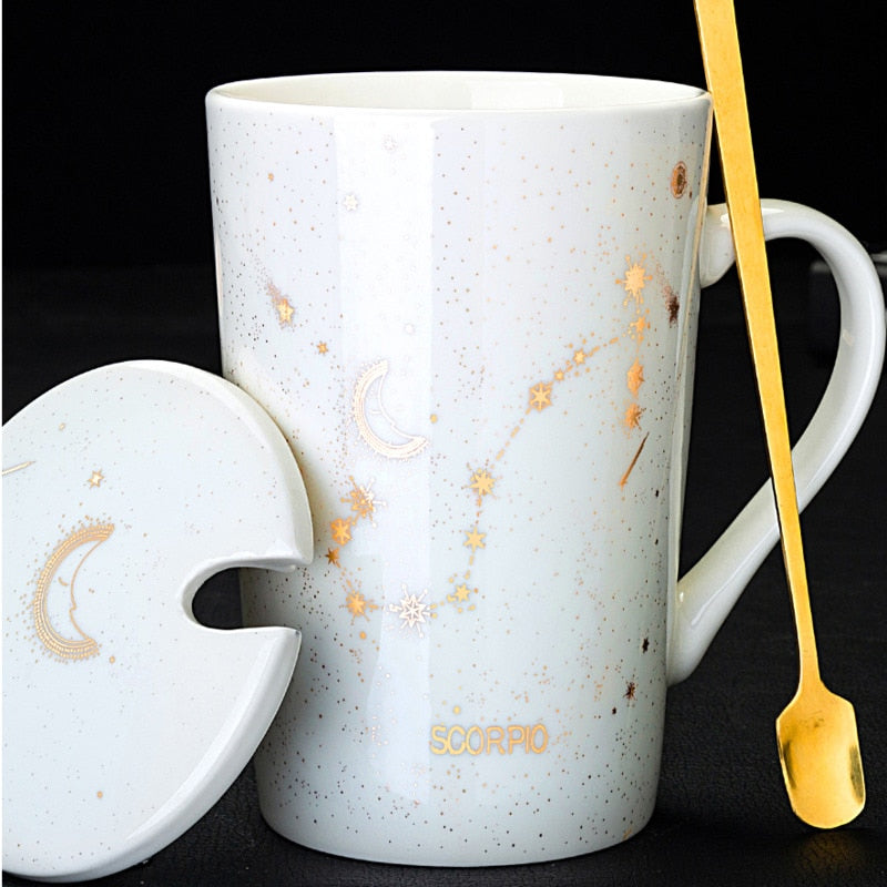 Creative Mugs With Spoon 12 Constellations