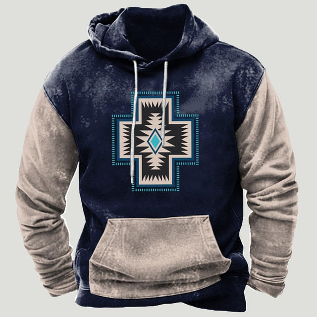 Westerse Azteekse patchwork hoodie