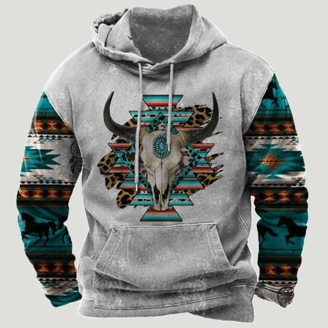 Westerse Azteekse patchwork hoodie