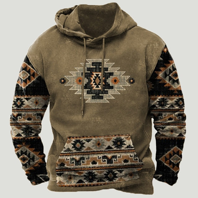 Westerse Azteekse patchwork hoodie