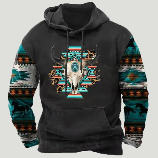 Westerse Azteekse patchwork hoodie