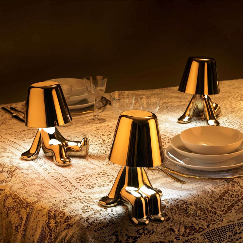 Lampe de table LED Italie Little Golden Man